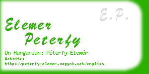 elemer peterfy business card